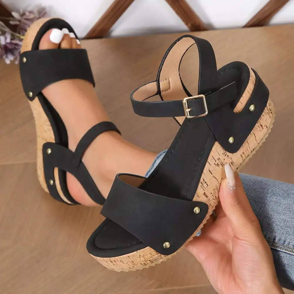 Classic Ankle Strap Wedge Sandals