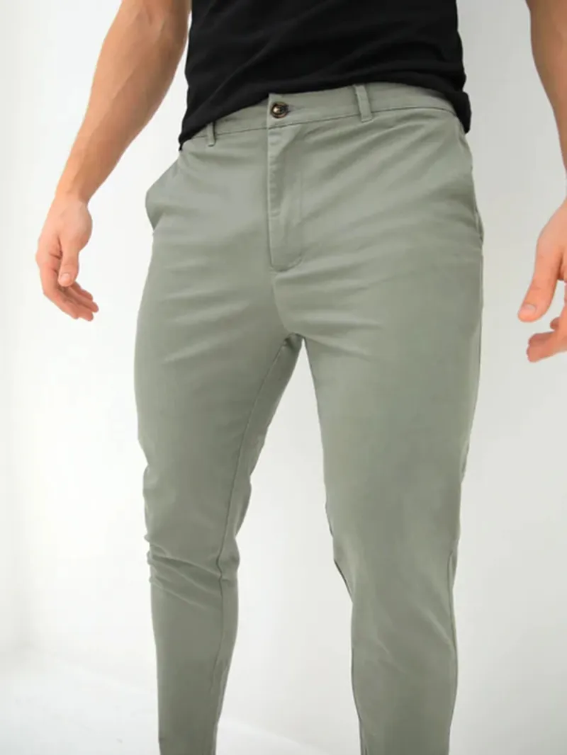 Men's Green Stretch Twill Pants