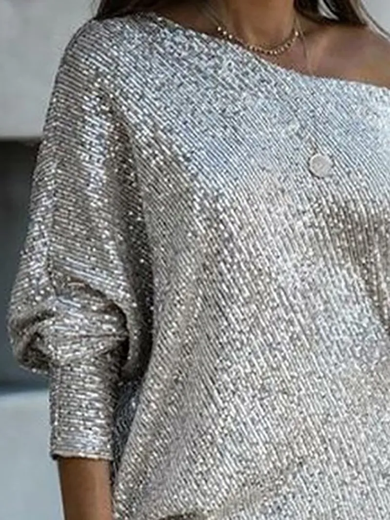 Stylish Sequined Asymmetrical Dress