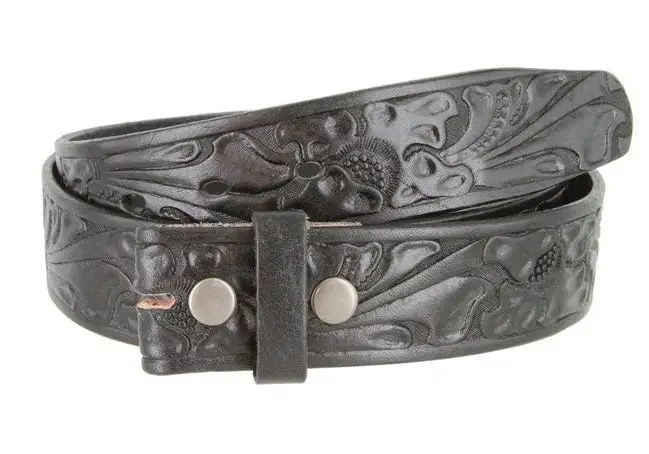 Narrow Leather Snap Belt Strap