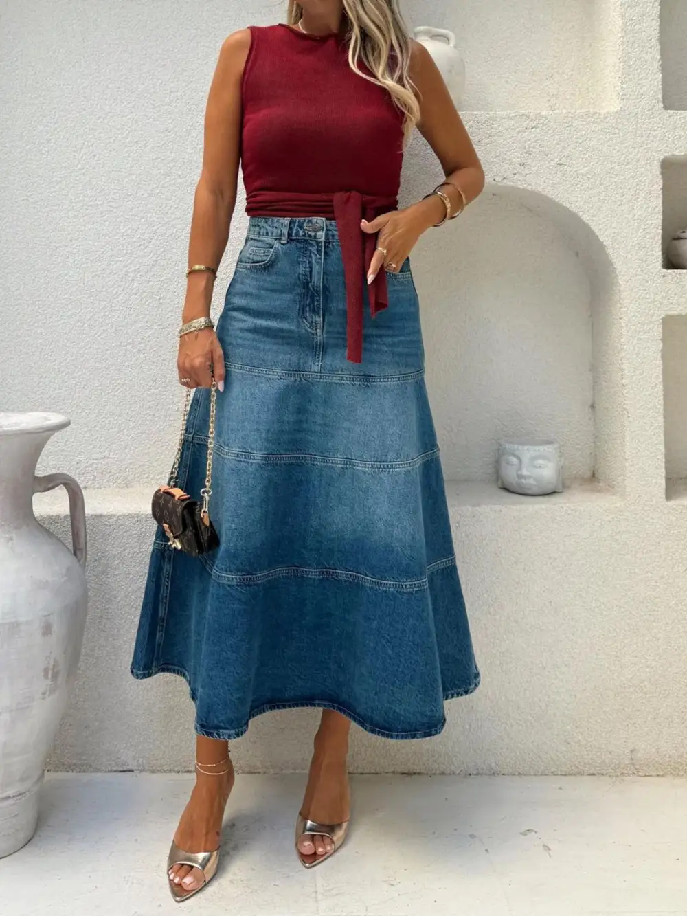 Everyday Denim High Waist Skirt