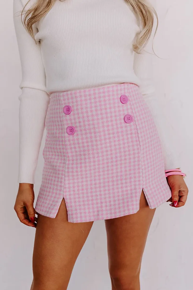 High Waist Slim Fit Fashionable Plaid Skirt