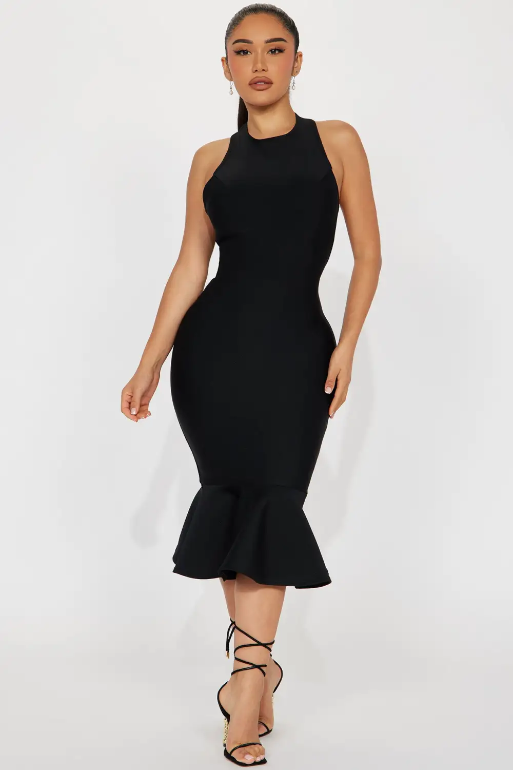 Luna Bandage Midi Dress - Black