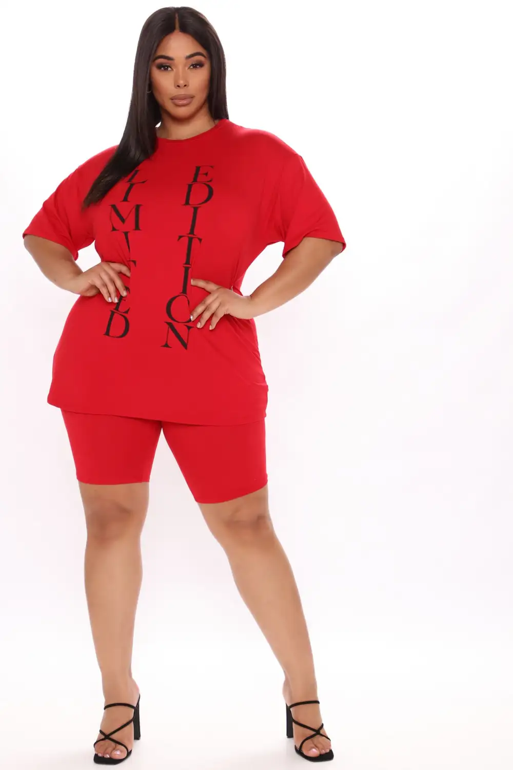 She's Limited Edition Biker Short Set - Red