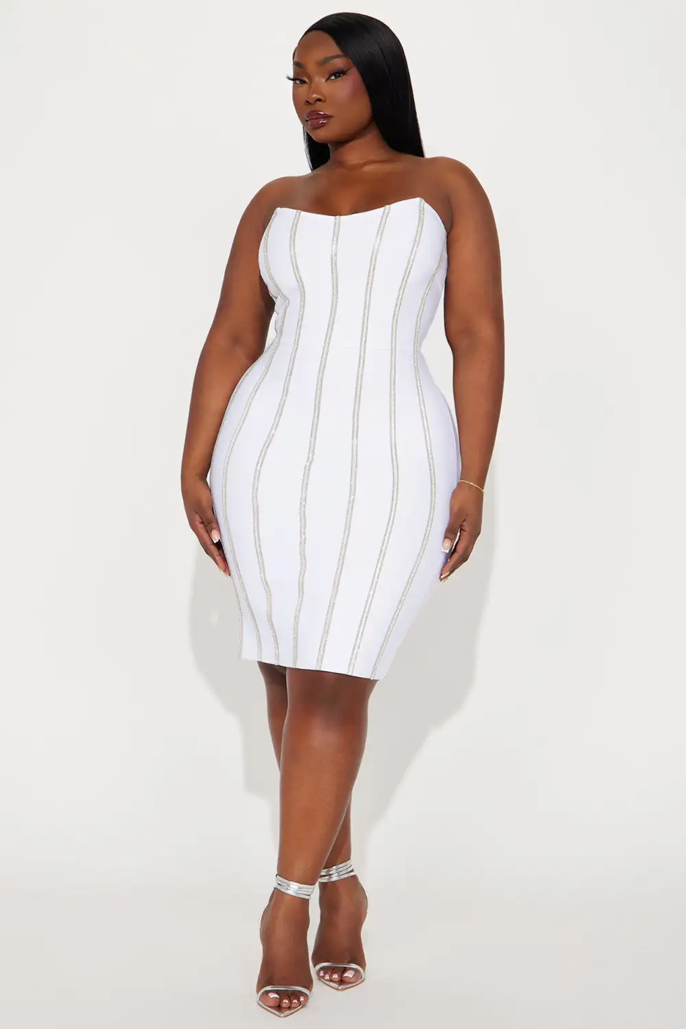 Sasha Bandage Midi Dress - White