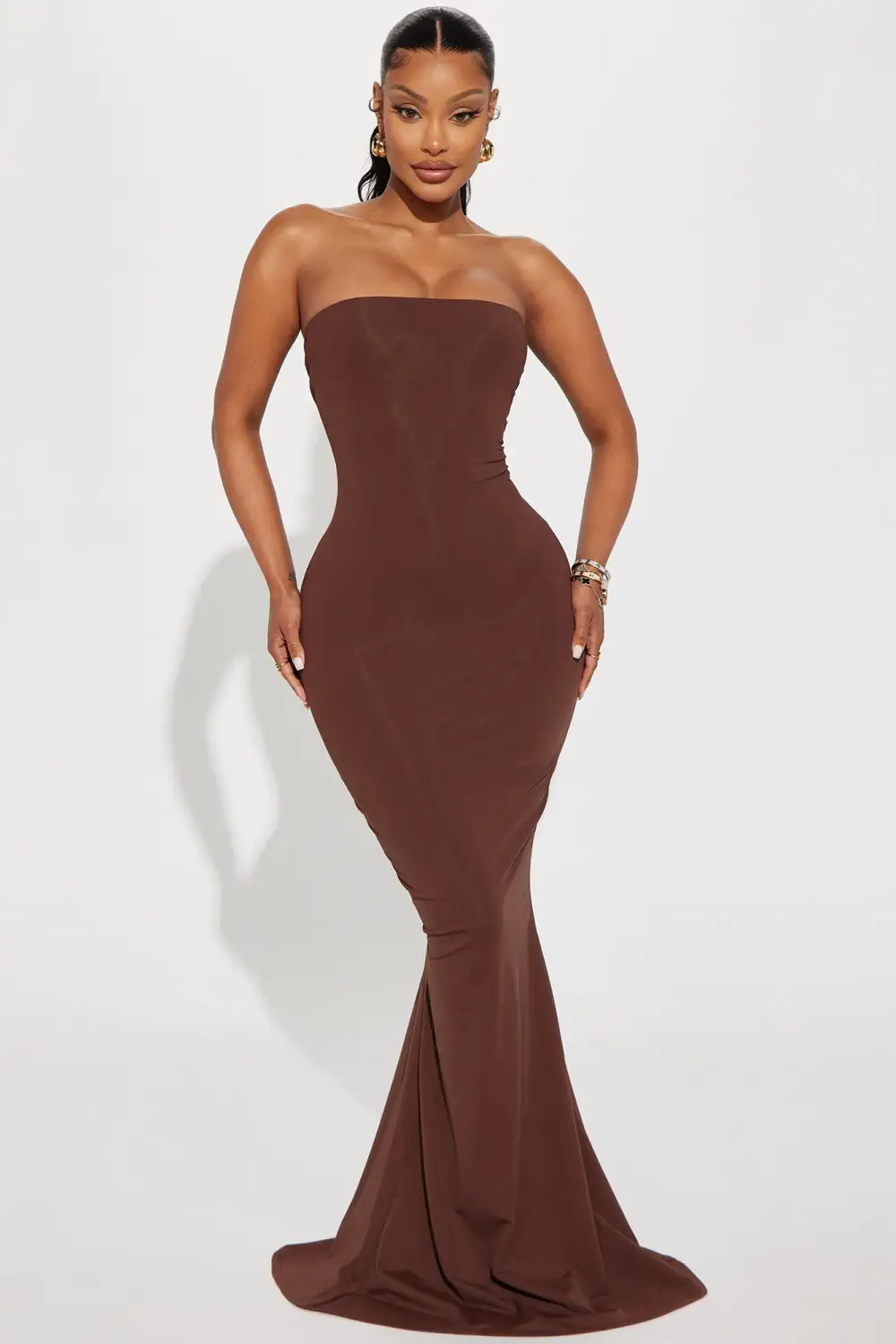 Katie Mermaid Gown - Brown