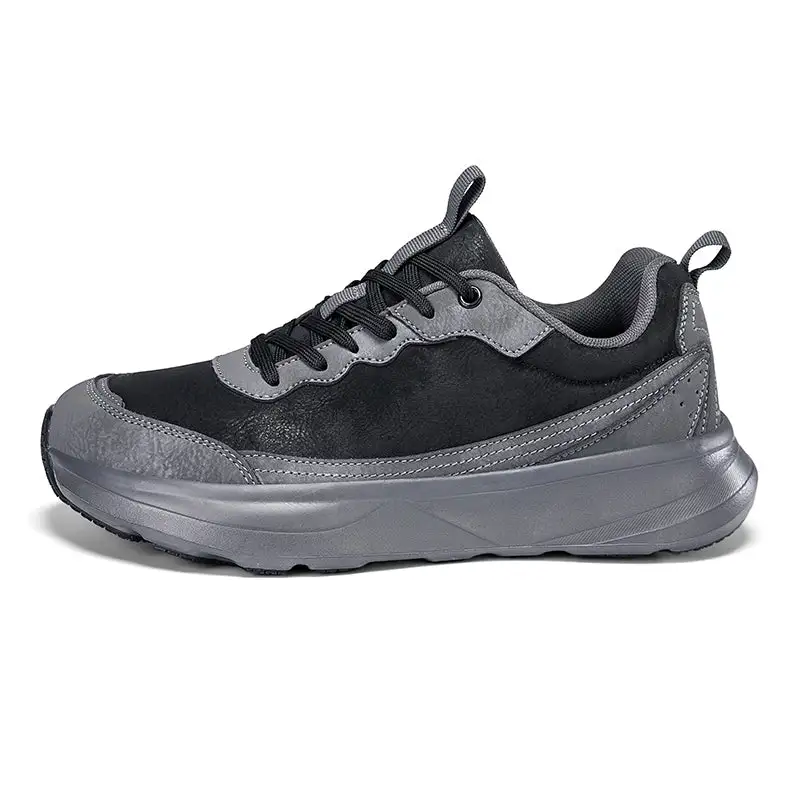 Men's Genuine Leather Walking Shoes - Lace-Up, Maximum Support, Wide Toe Box with Arch Support