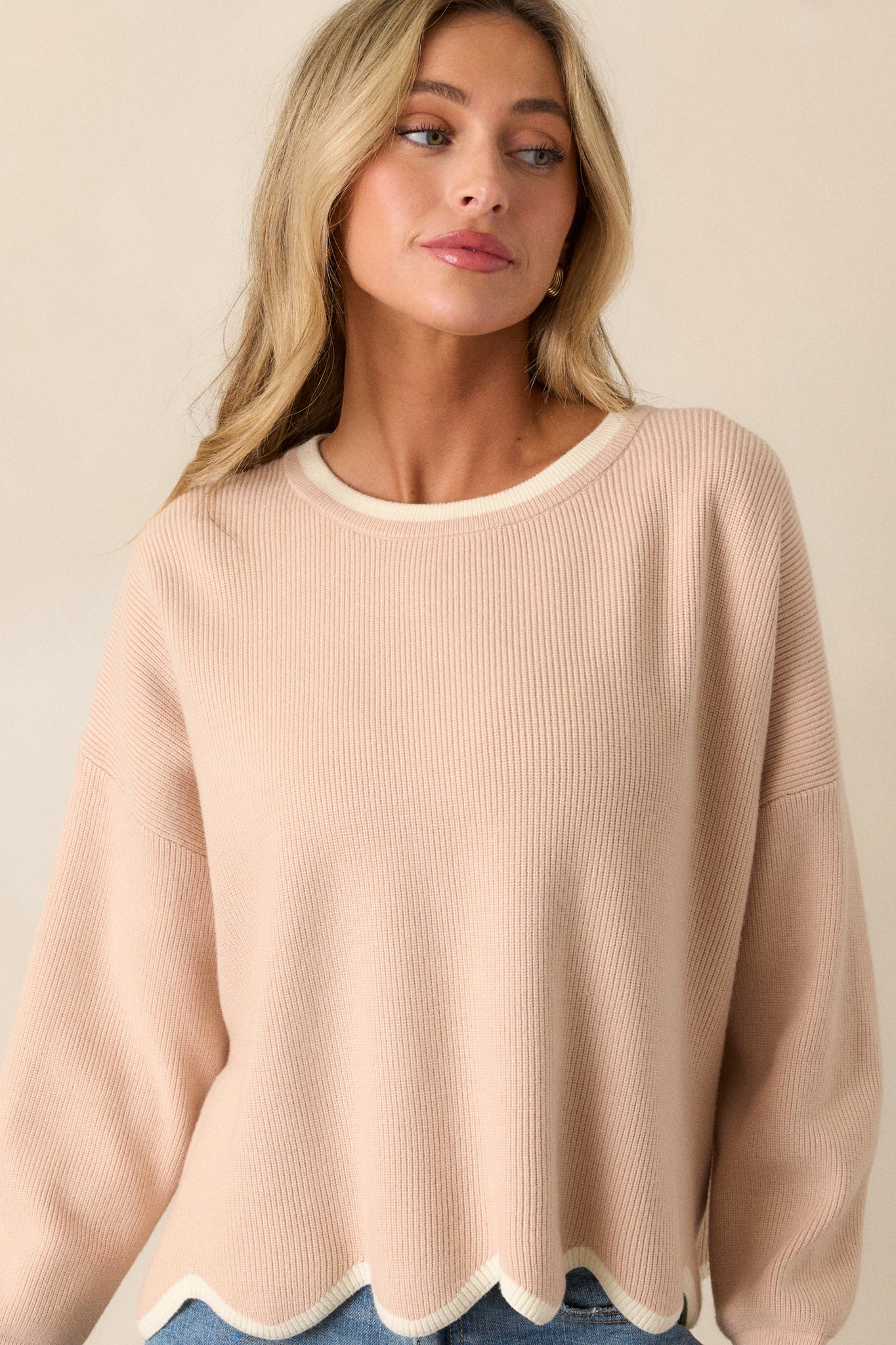 Nostalgic Whims Oatmeal Knit Sweater