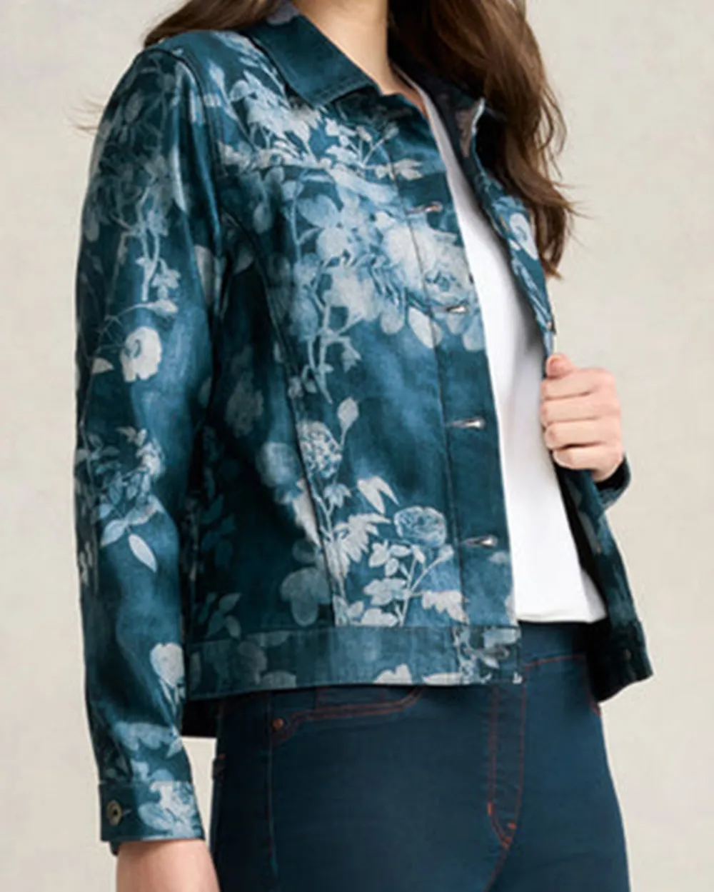 Floral Print Denim Jacket
