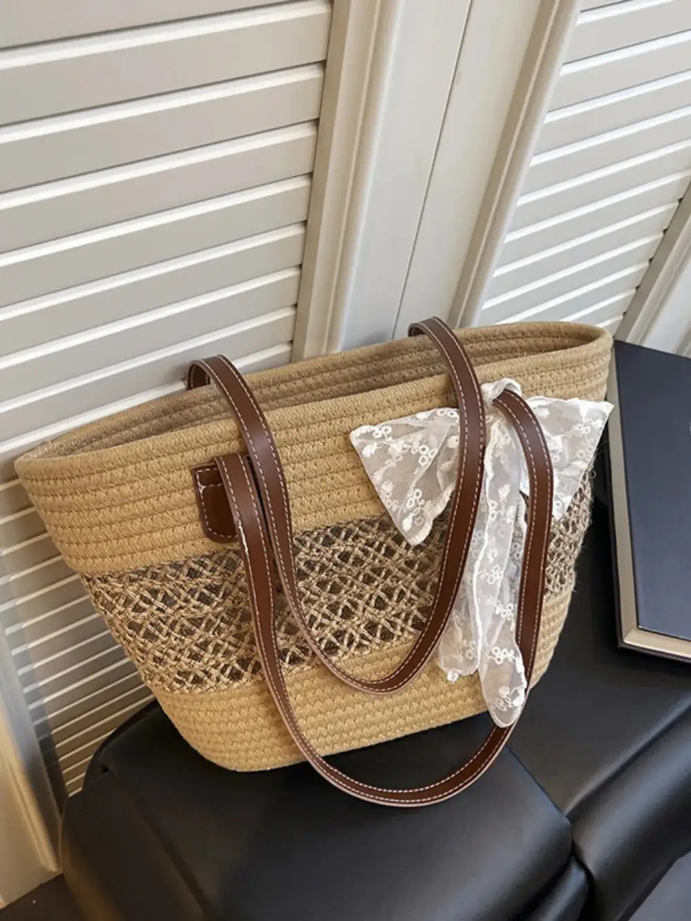Everyday Woven Straw Shoulder Bag