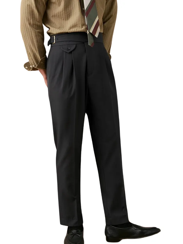 Clean Buckle Waist Trousers