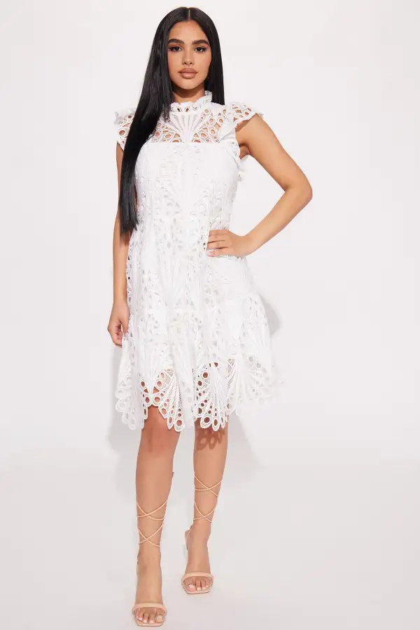 Something Special Lace Mini Dress - White