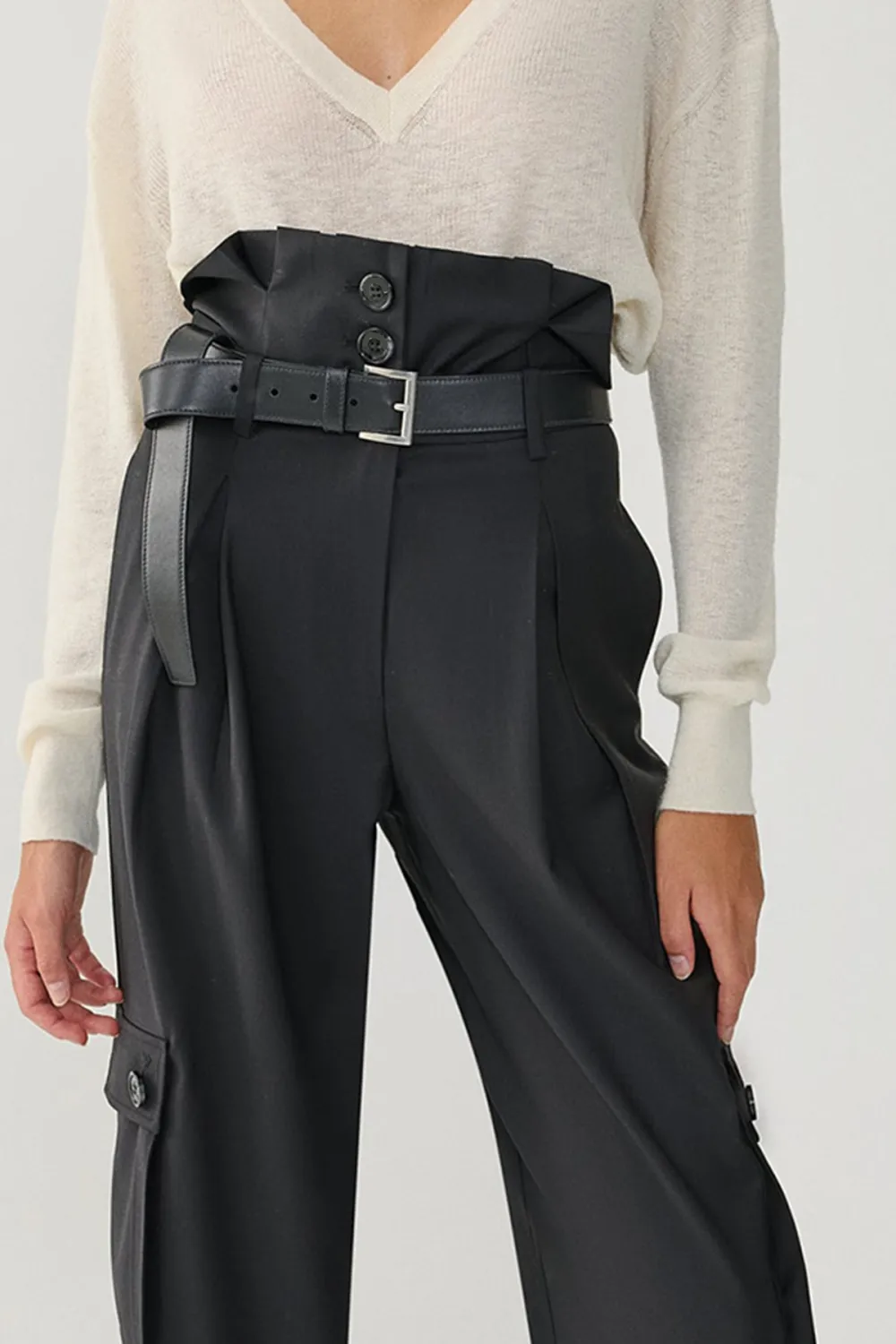 High Waist Pants-Black