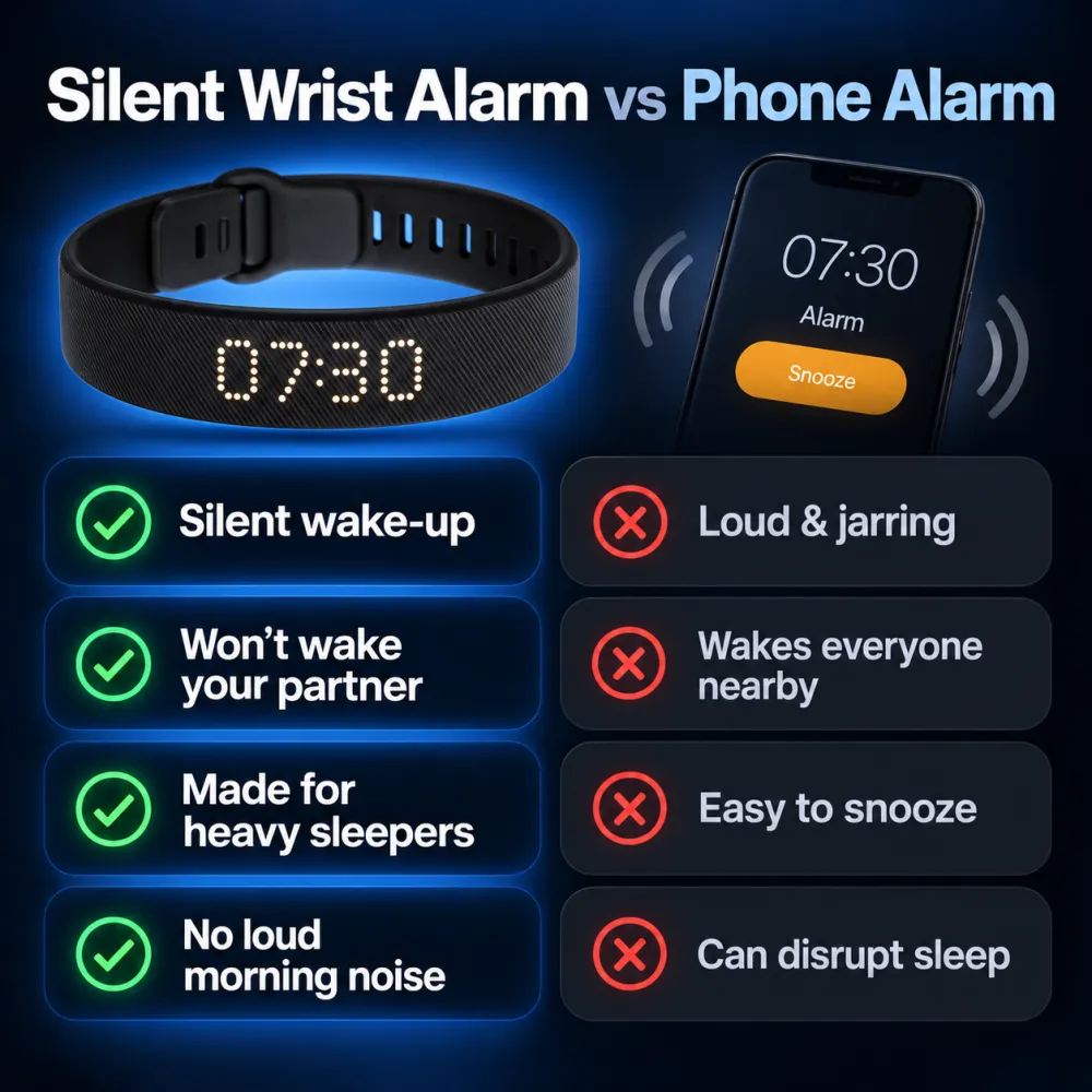 Silent Vibrating Wrist Alarm –   Quiet Wake-Up Without Phone   Noise