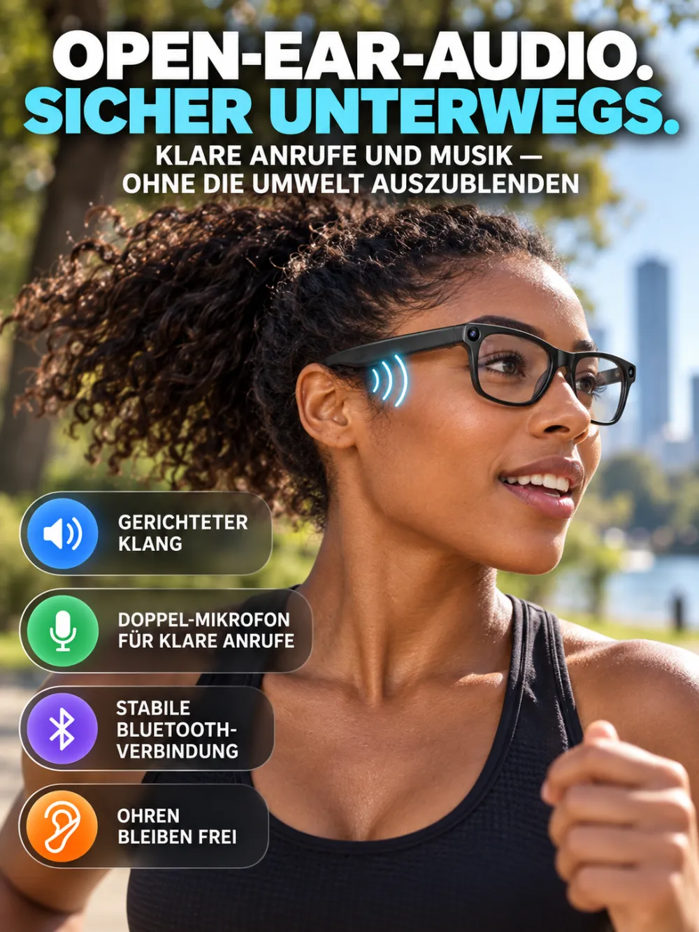KI-Smart-Glasses: KI-Flaggschiff-Chip für Übersetzungen, hochauflösende Kamera und Autofokus.