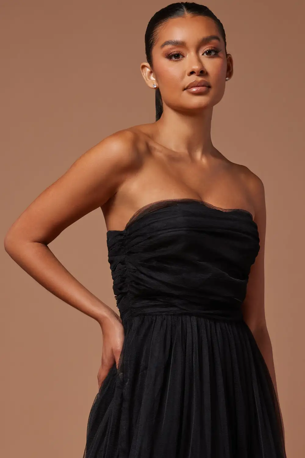 Jessica Tulle Midi Dress - Black