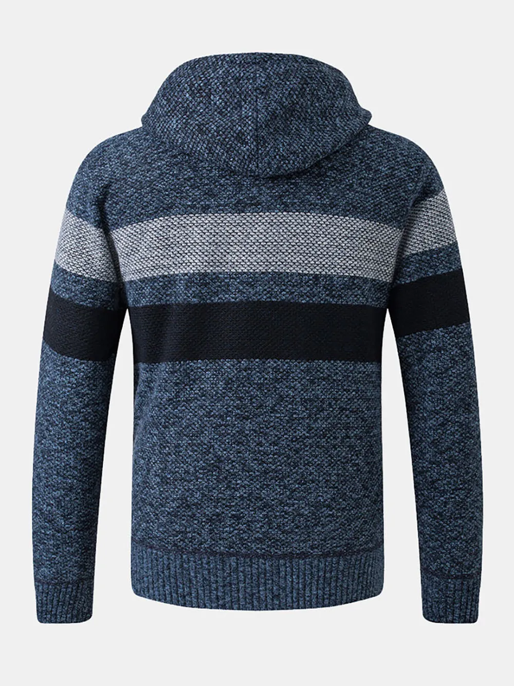 Striped Zip Up Hooded Cardigan