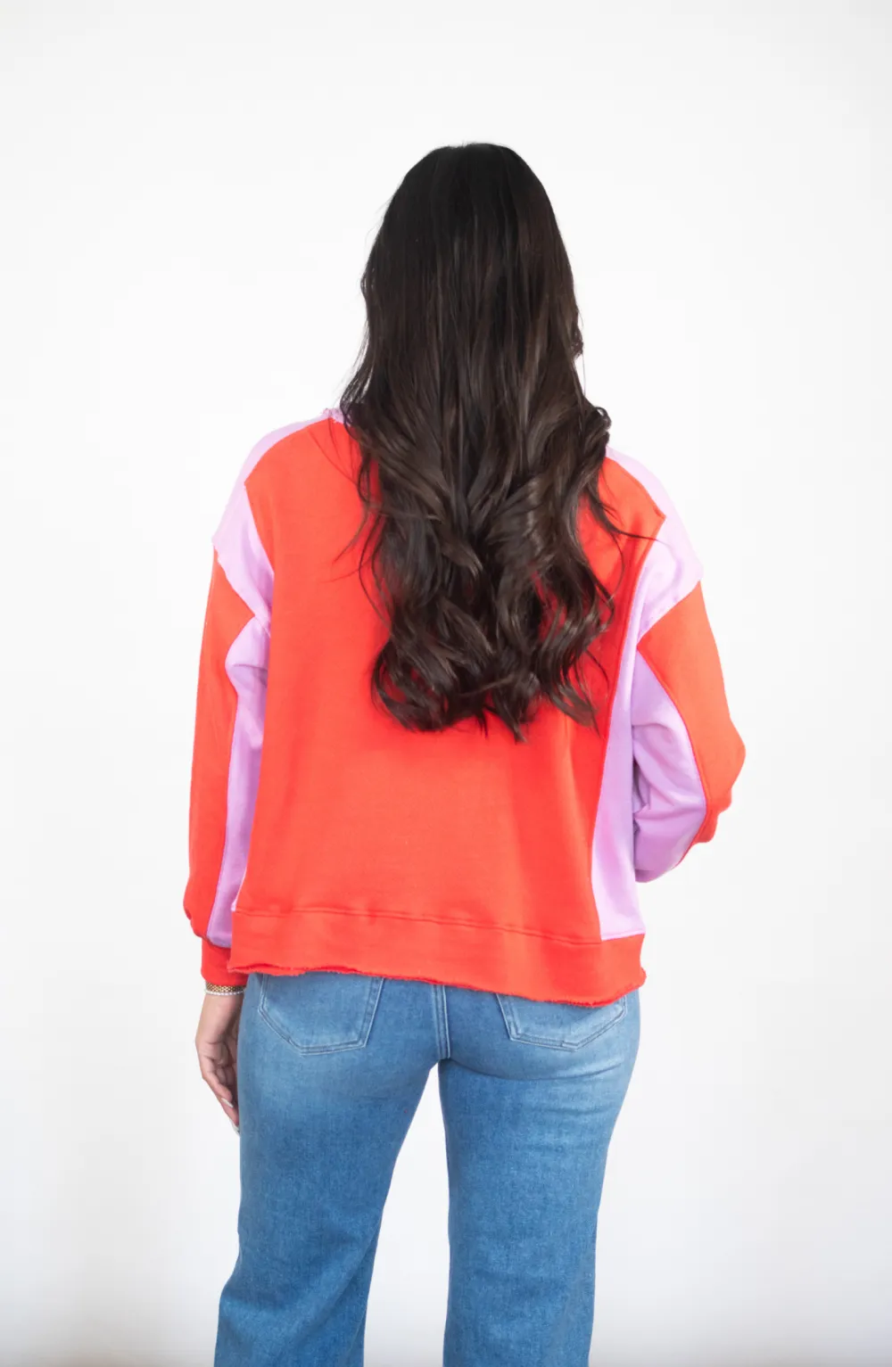 Secret's Out Red Color Block Sweatshirt