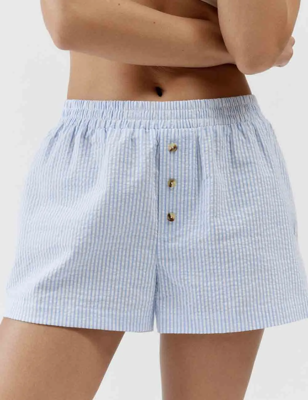 Color Block Stripe Waist Shorts