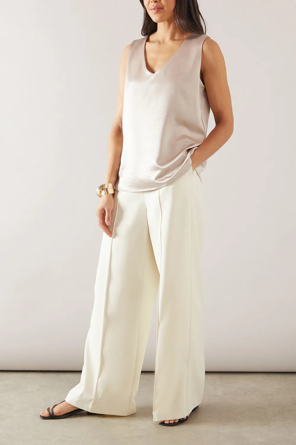 Luxurious Shiny Satin V-Neck Women's Vest