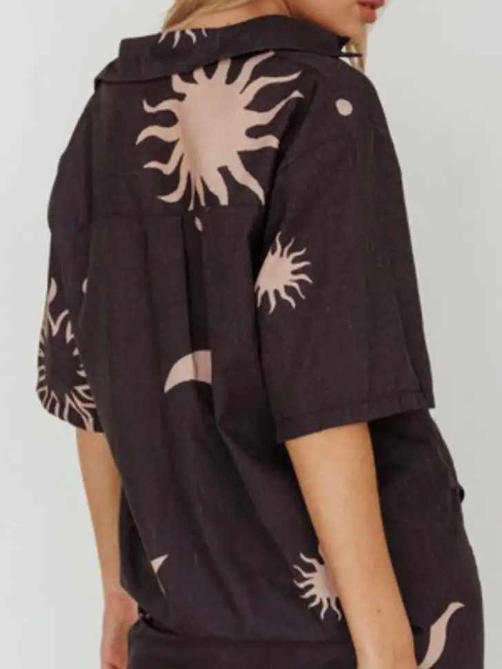 Sun Moon Printed Top