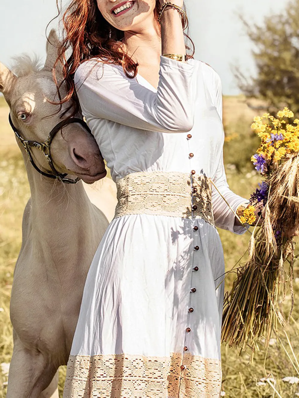 Buttoned Long Dress