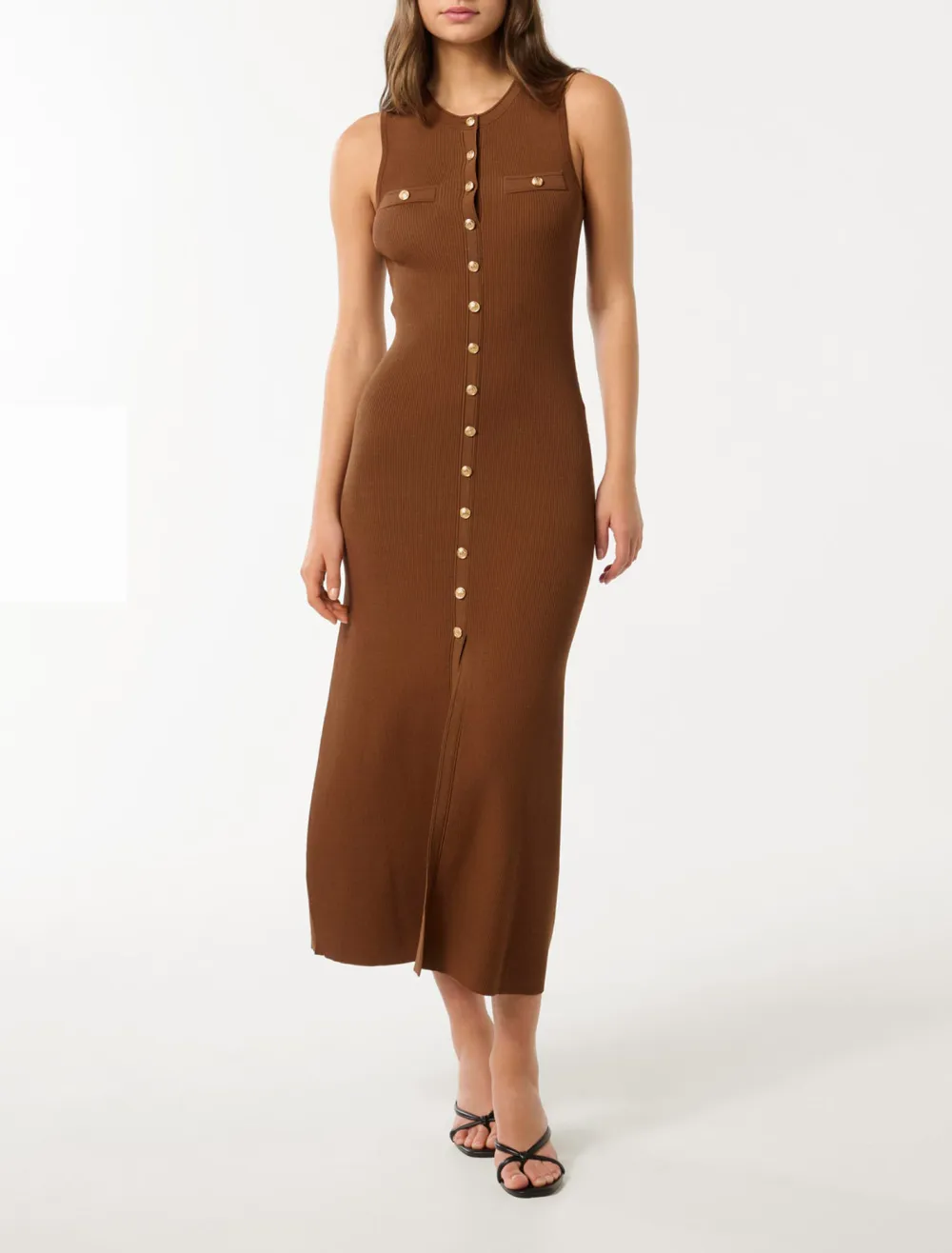 Button Through Knit Dress