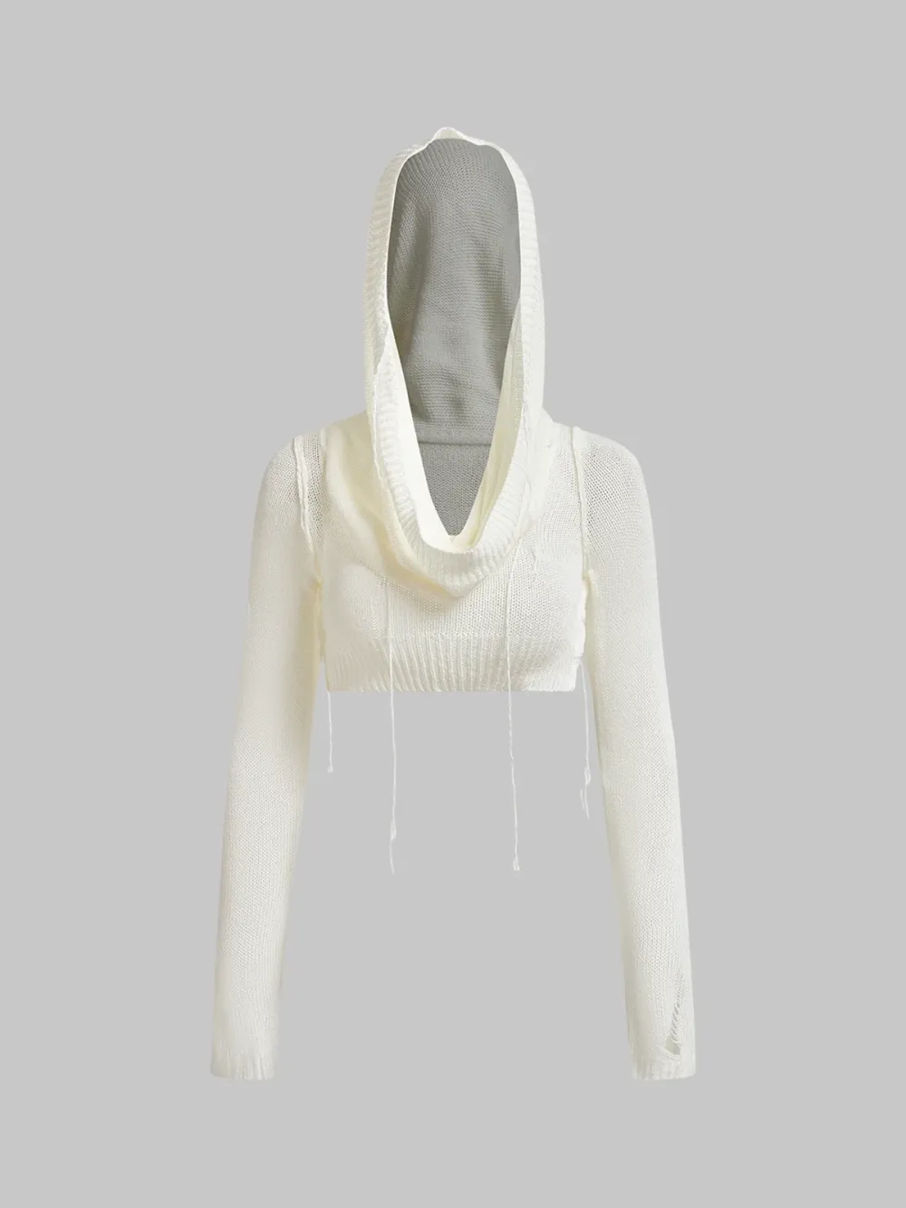 Black Hooded Cut Out Top Sweater