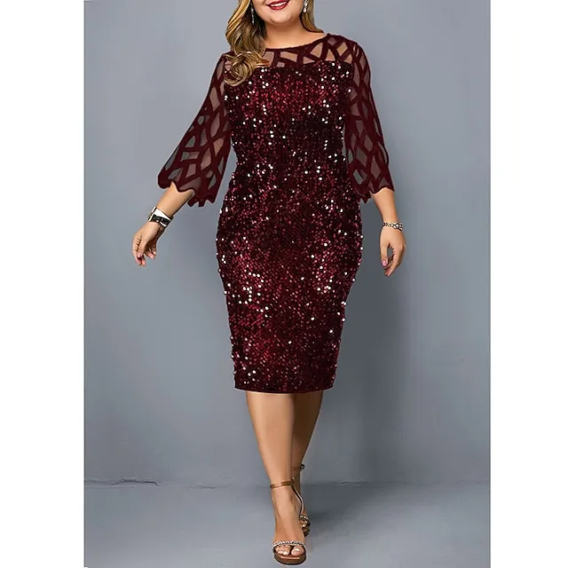 Roaring 20s 1920s Vintage Dress Cocktail Flapper Dress Dress Masquerade Christmas Party Dress The Great Gatsby Women's Cosplay Costume Plus Size Masquerade Party Evening Dress Attire Christmas Party