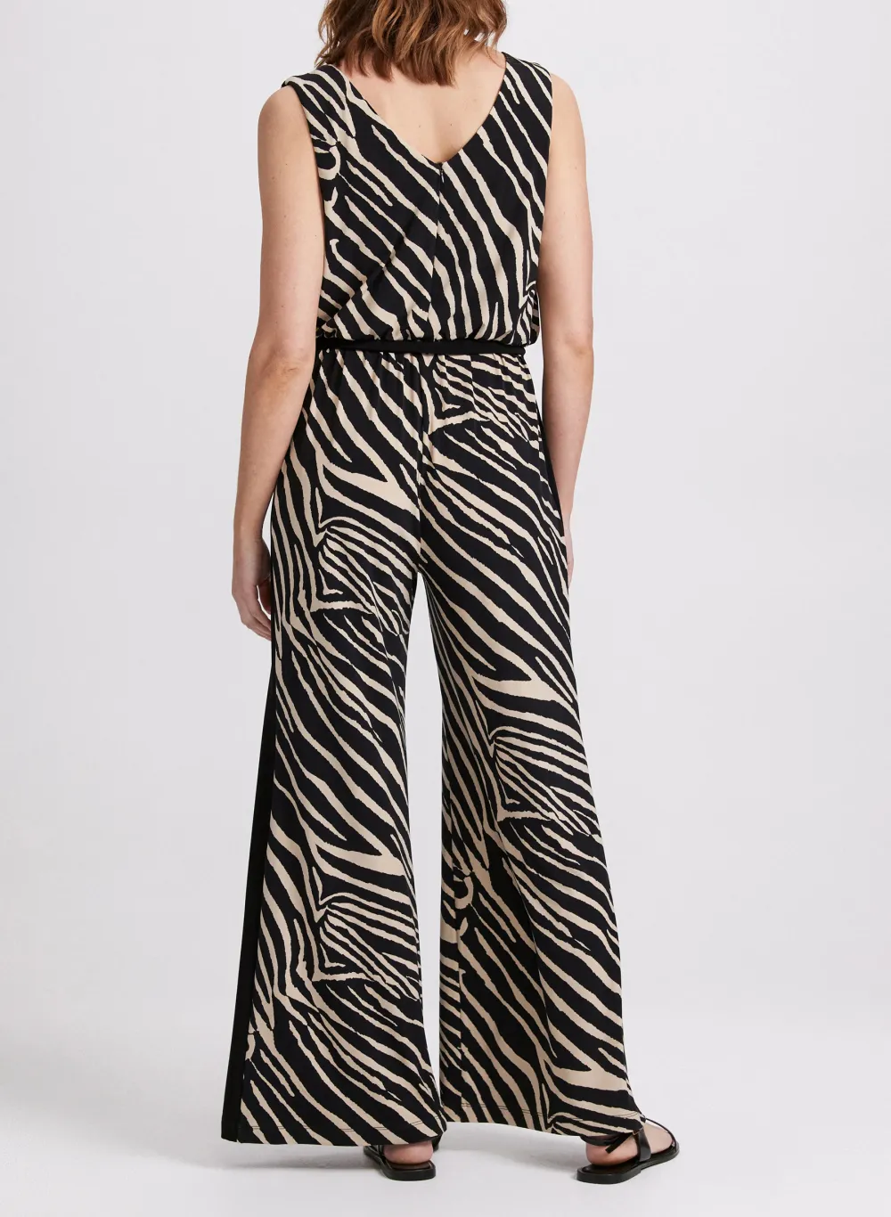 Wide-Leg Jumpsuit With Zebra Stripes