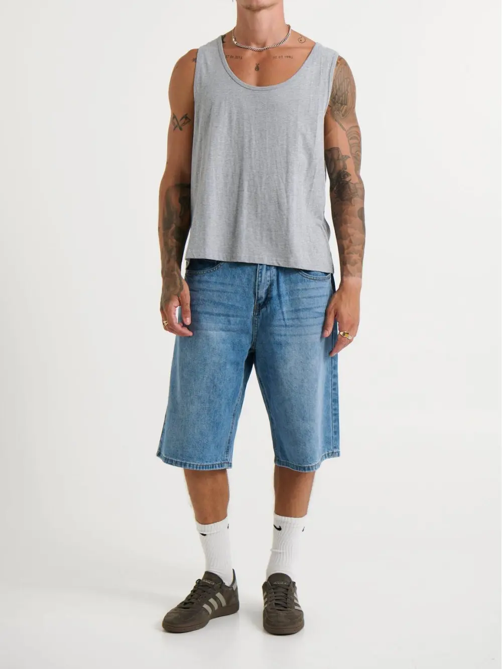 Simple And Soft Versatile Grey Tank Tops