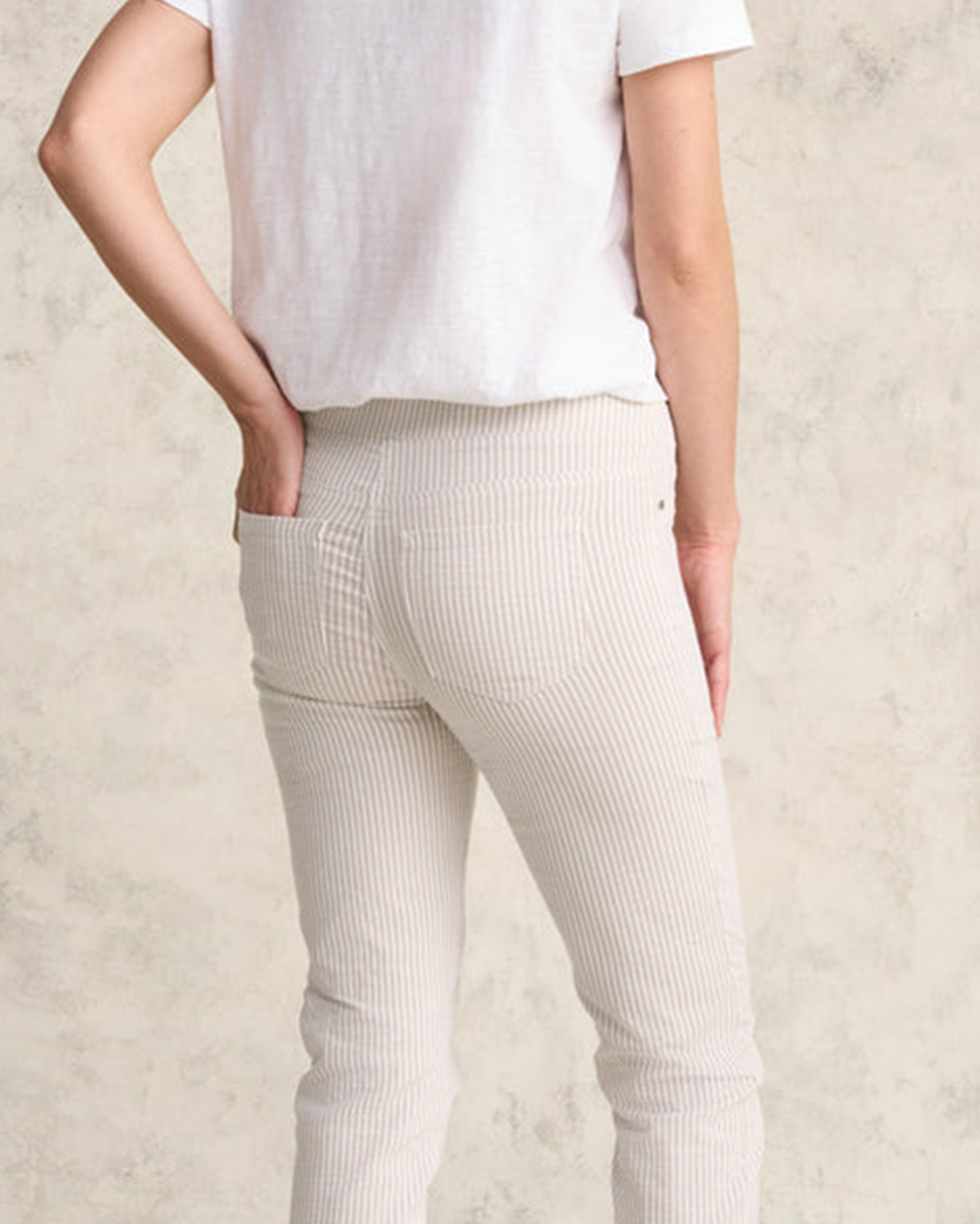 Elasticated Waistband Ankle Length Stretch Pants