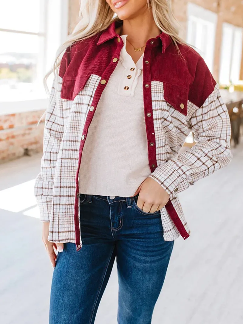 Women's Casual Elegant Plaid Jacket Coat