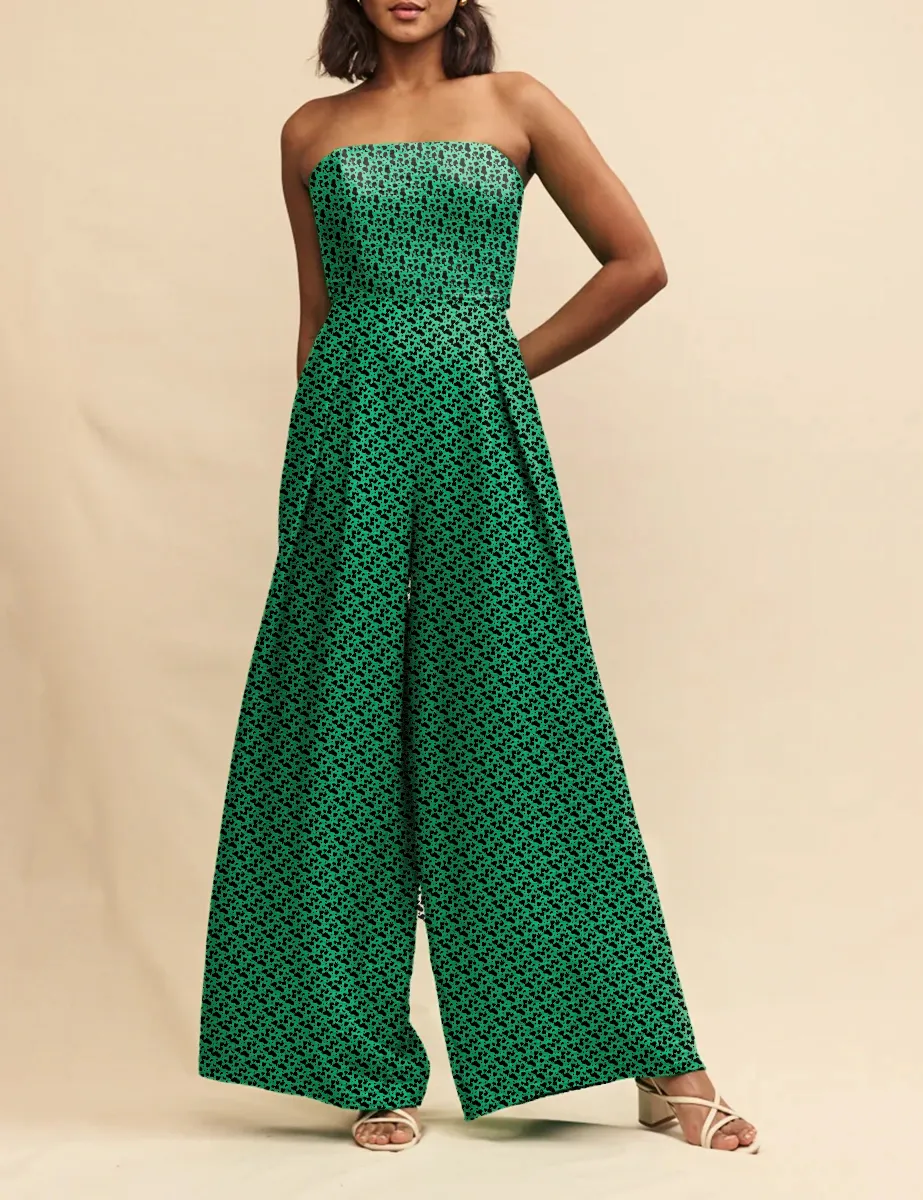 Green Linen-blend Rory Jumpsuit