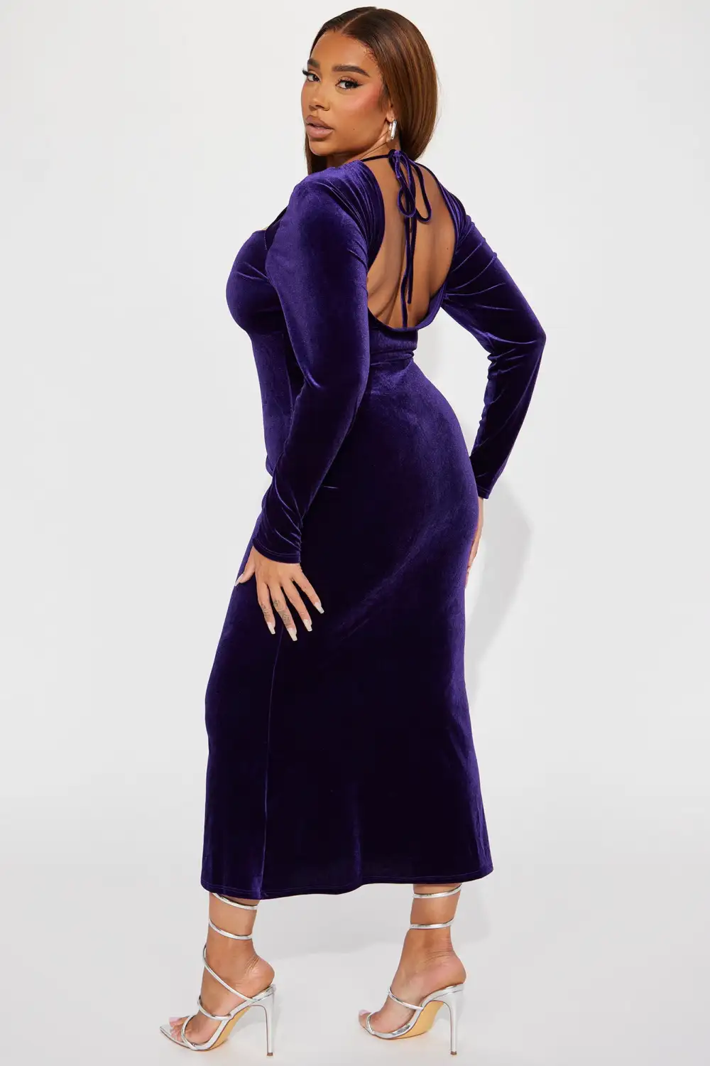 Milani Velvet Maxi Dress - Purple