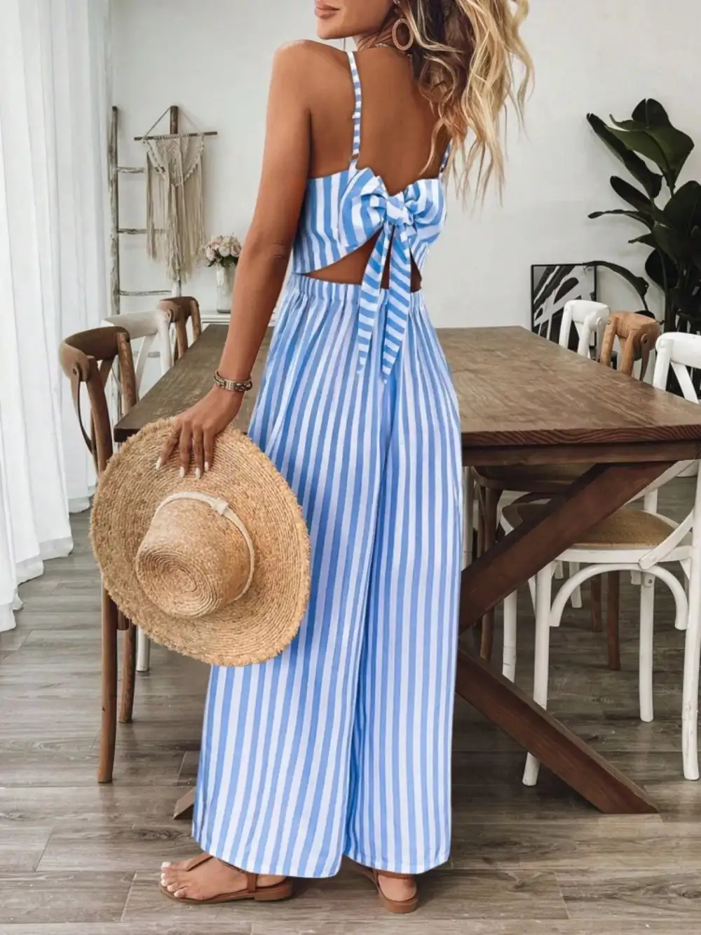 Wide Leg Spaghetti Jumpsuit