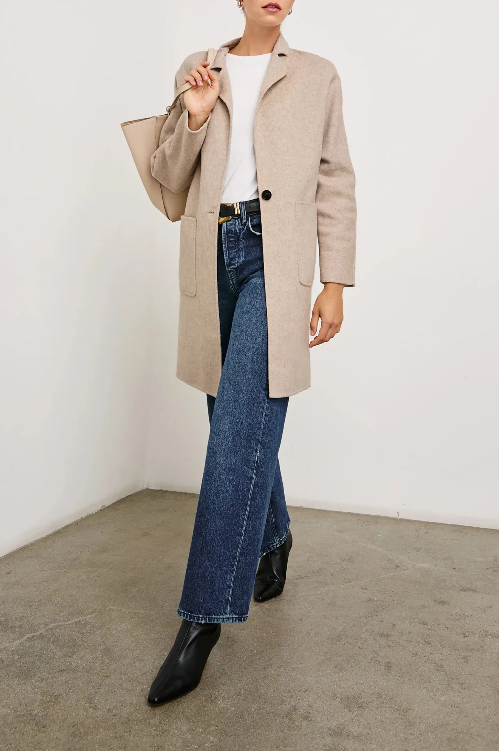 Beige Simple And Warm Women's Coat