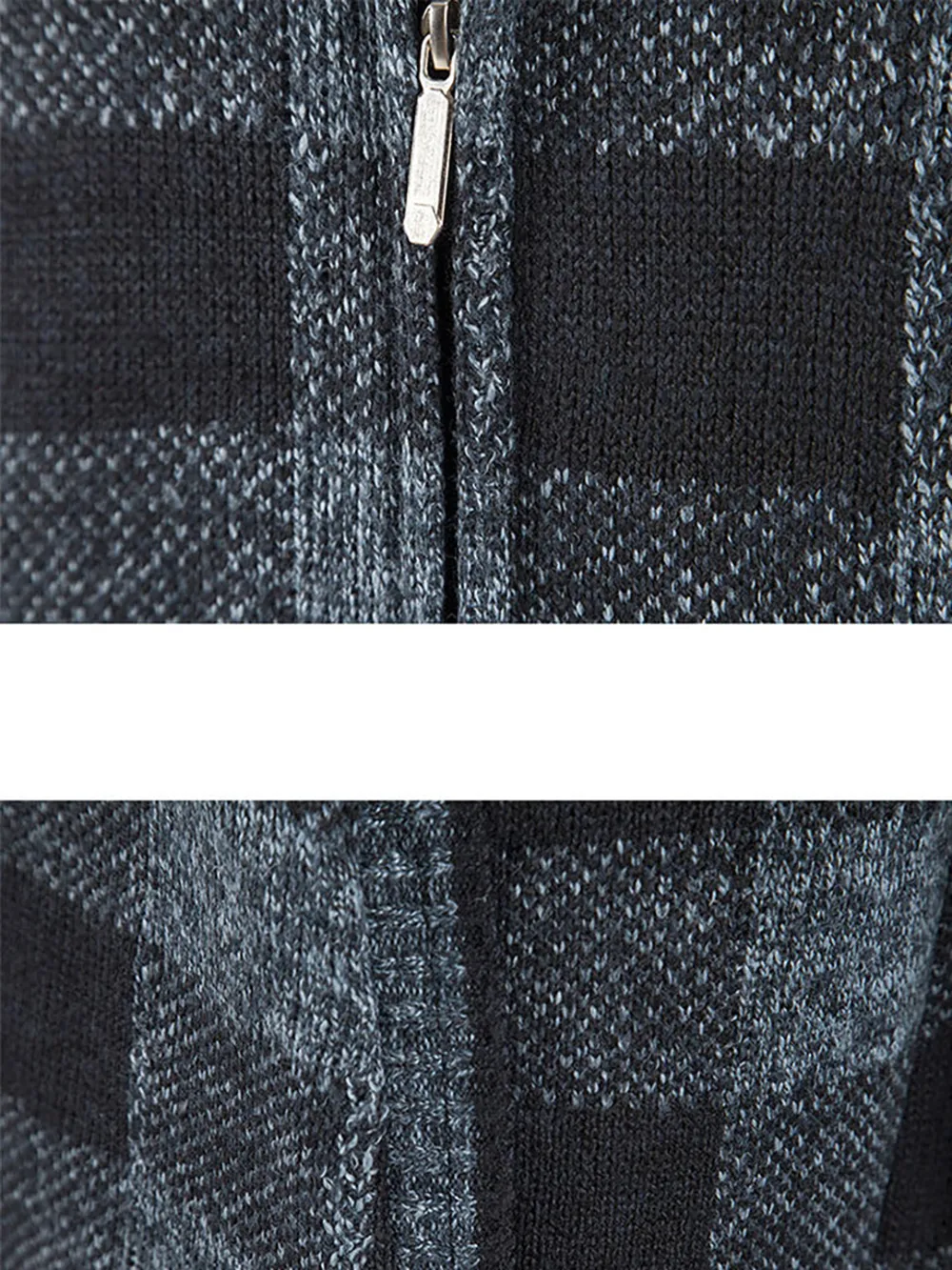 Plaid Zip Up Hooded Cardigan