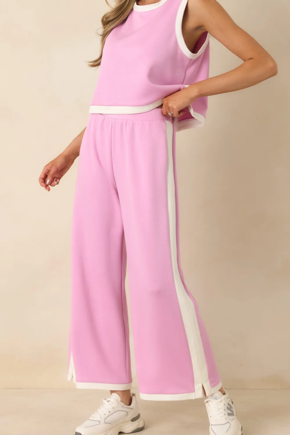 Orchid Contrast Trim Knit Pants