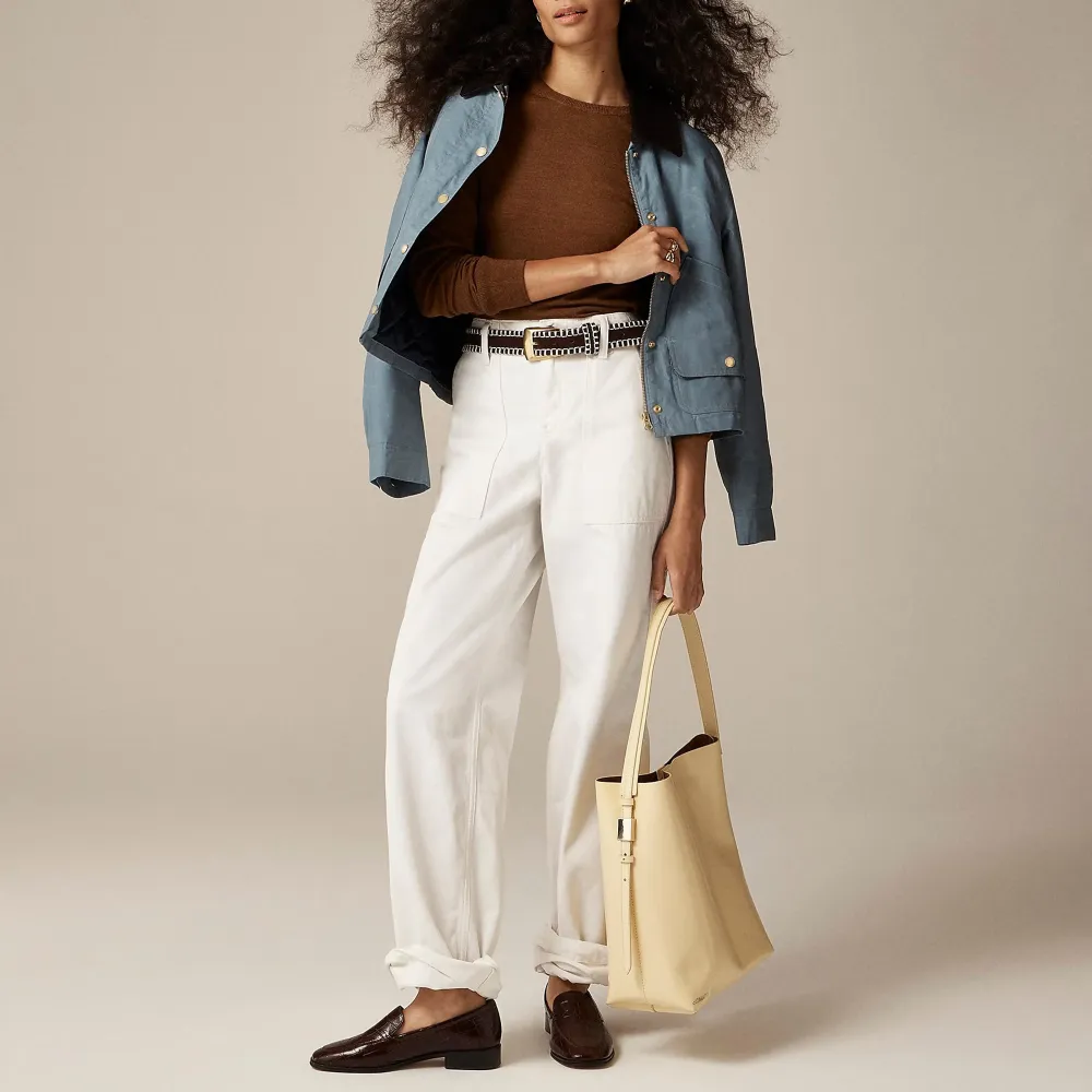 Ribbed Cashmere Cropped Crewneck Sweaters