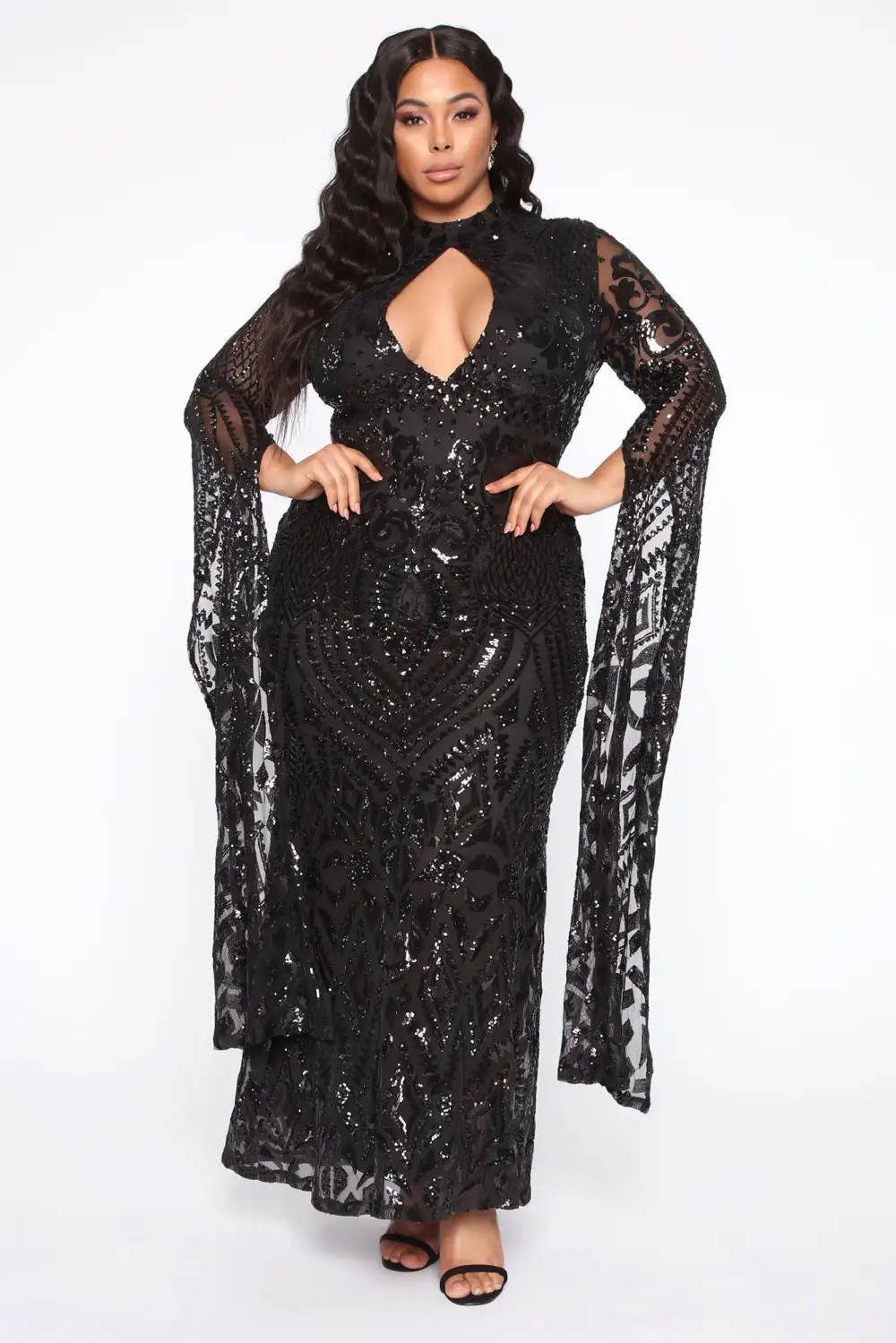 Award Collecting Sequin Maxi Gown - Black
