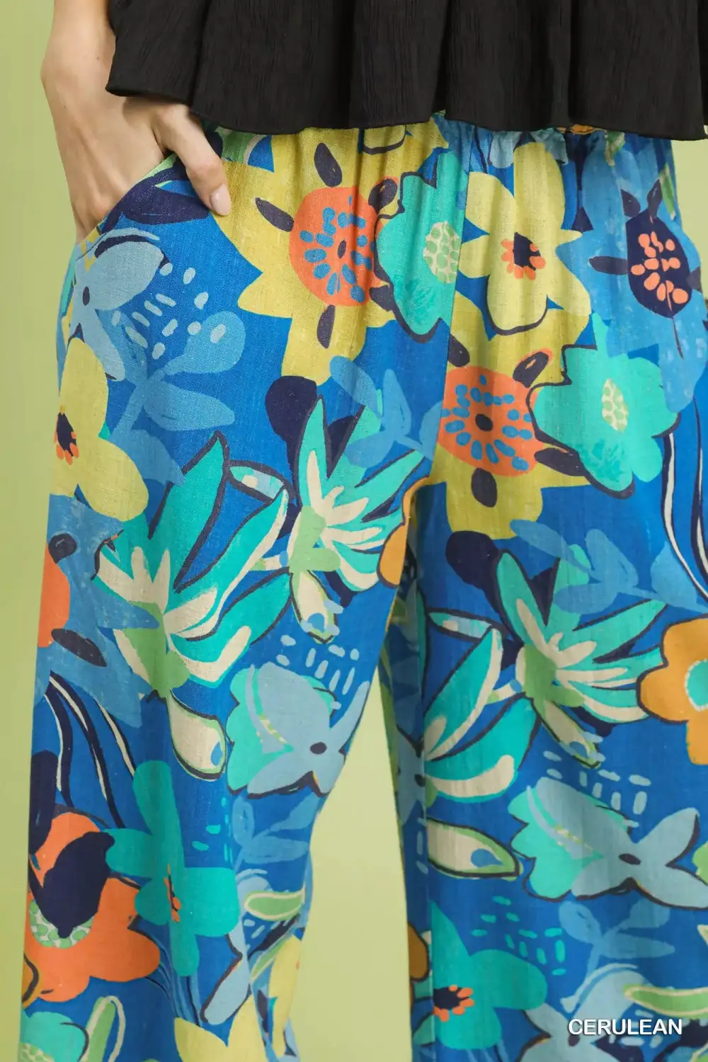 Floral Print Wide Leg Pants
