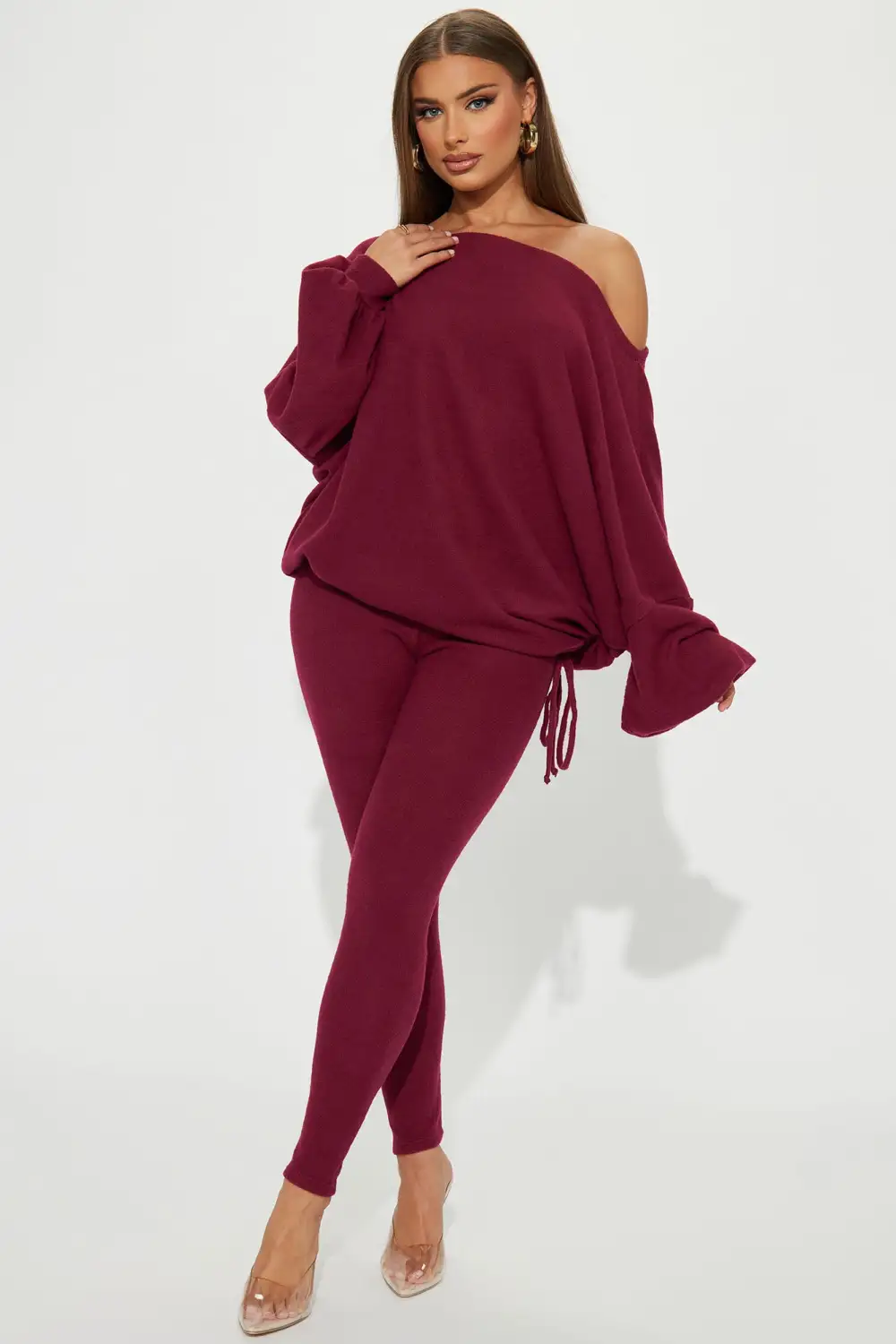 Comfy Mood Legging Set - Burgundy