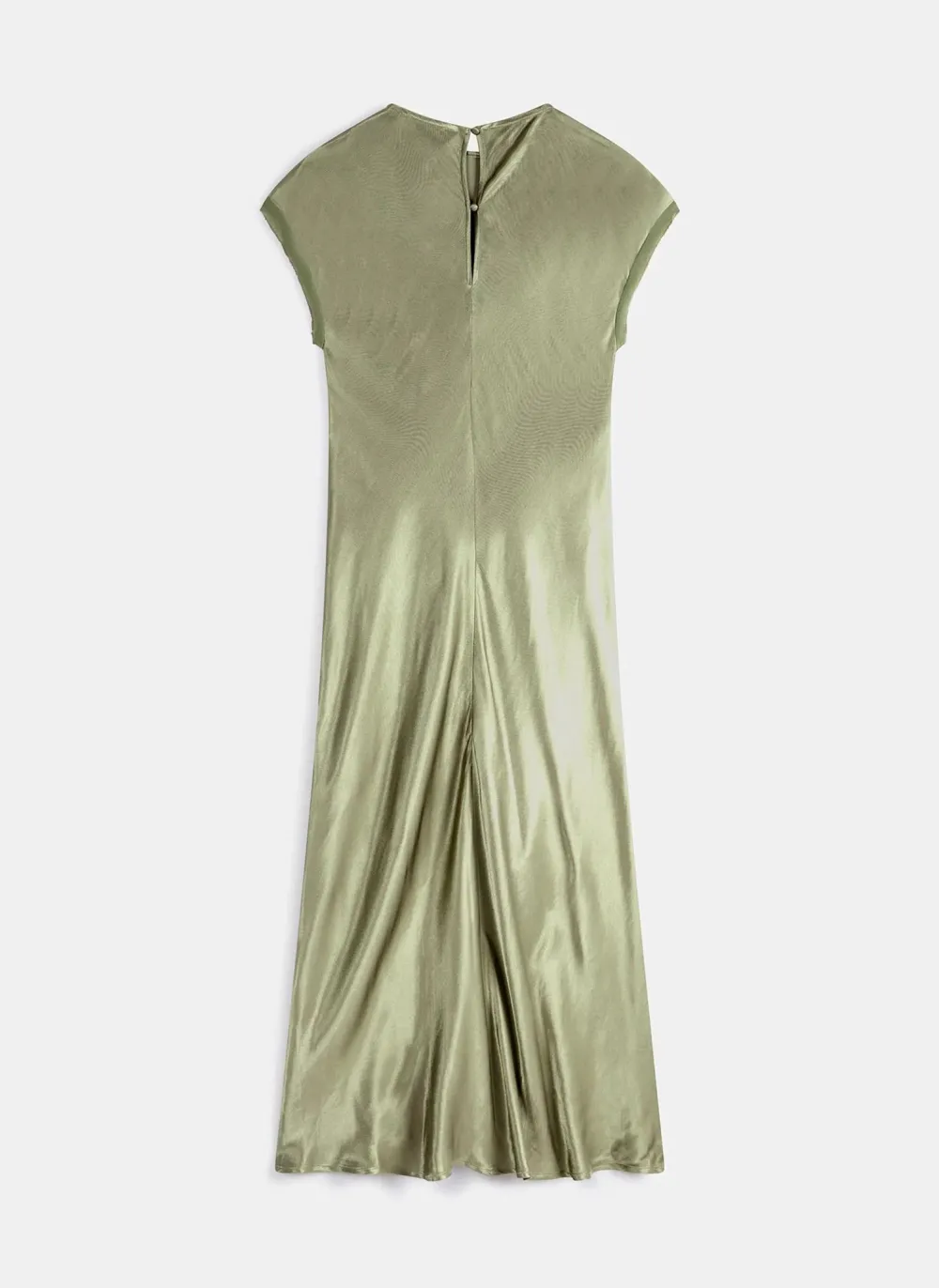 Casual Style Crew Neck Satin Midi Dress