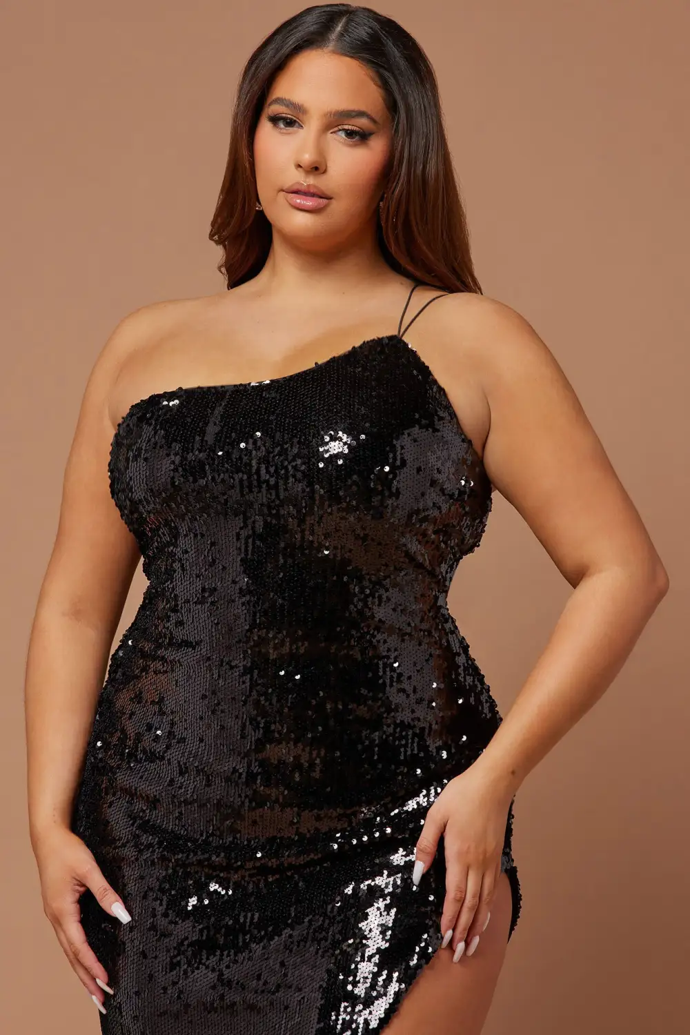 Mabel Sequin Maxi Dress - Black