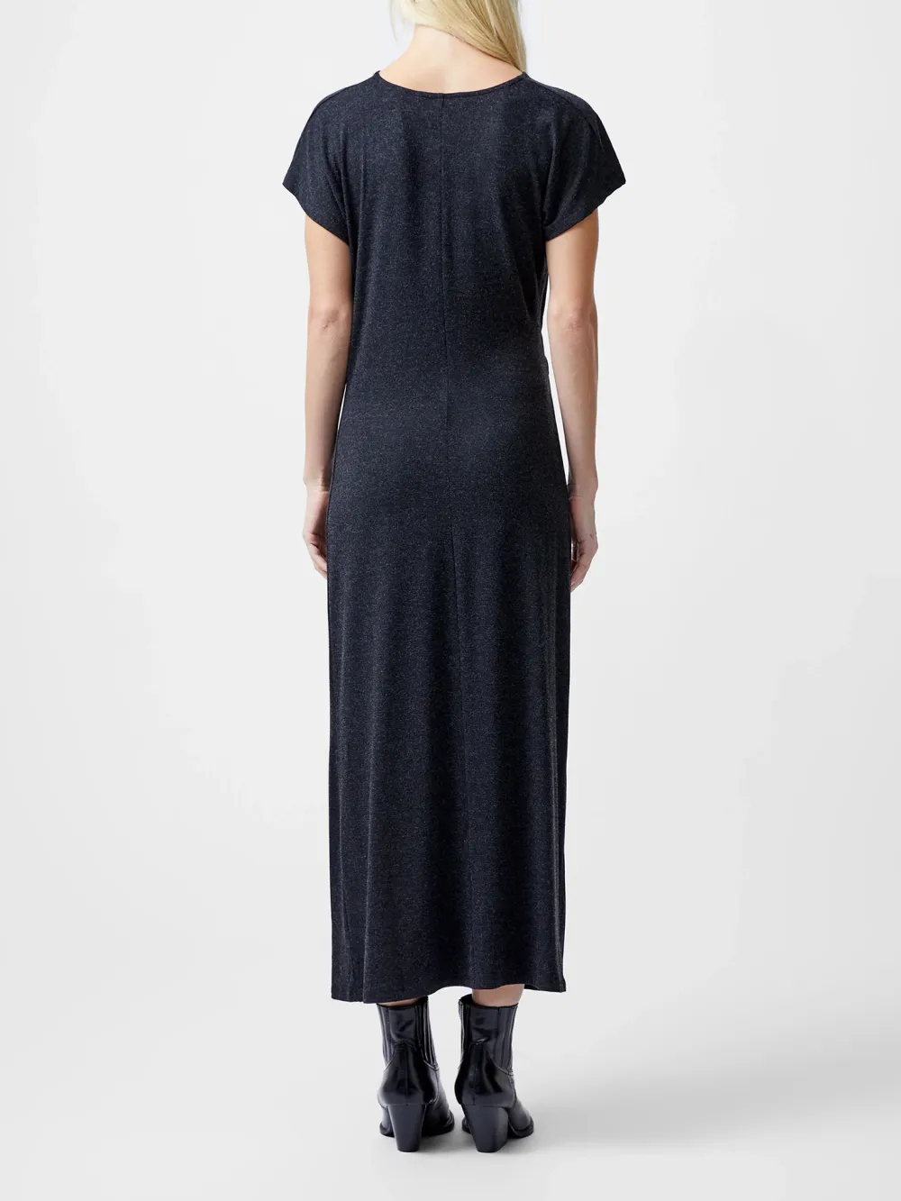 Soft Knit Boat Neck Solid Dress