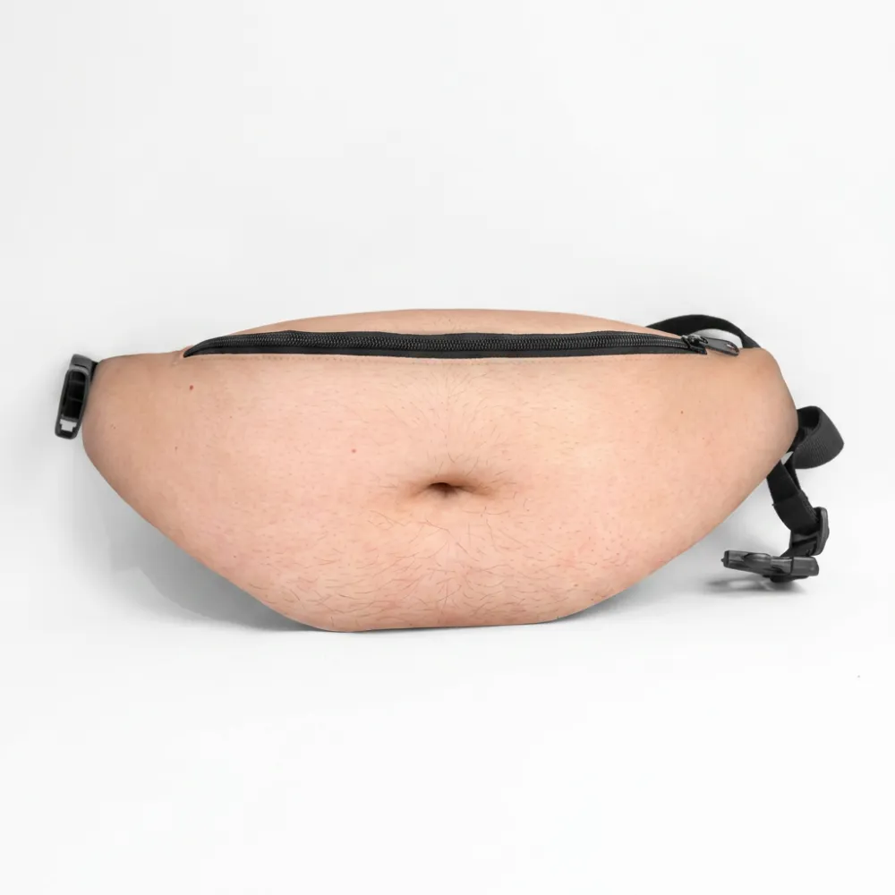 TikTok Viral Dad Bod Fanny Pack Novelty 3D Beer Belly Waist Bag Anti-Harassment Design