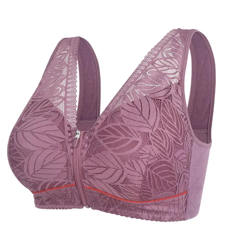 Front Zipper Push Wireless Bra
