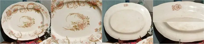 Late 1890s ~Collectible English Antique IRONSTONE Serving Pieces ~ W.A.A. (William Alsager Adderley) & Co Earthware ~ FLORENTINA ~Fine China