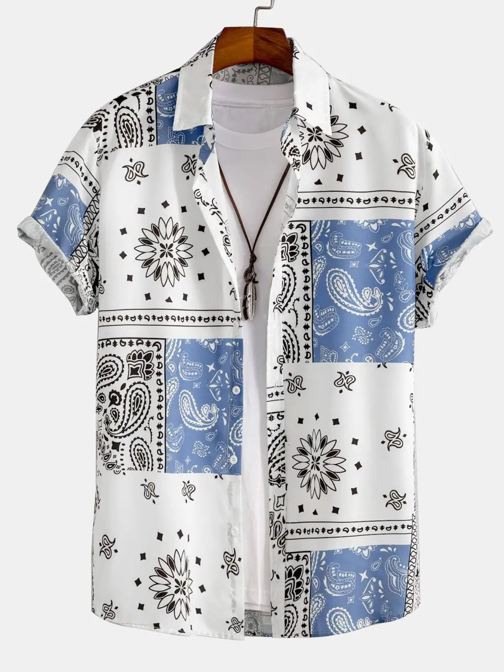 Paisley Print Button Up Shirt & Shorts